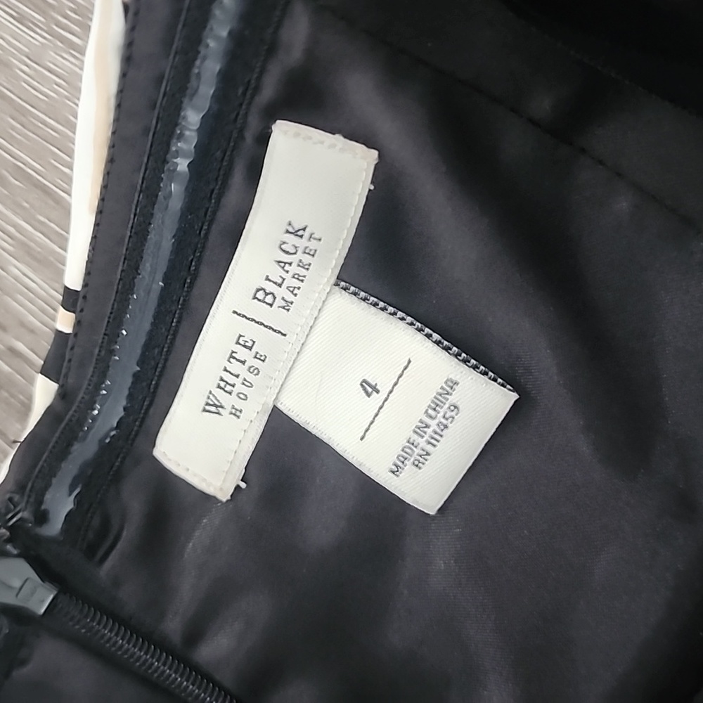 White House Black Market Strapless Silk A-Line Maxi Dress Abstract Print Sz. 4 - Picture 9 of 11